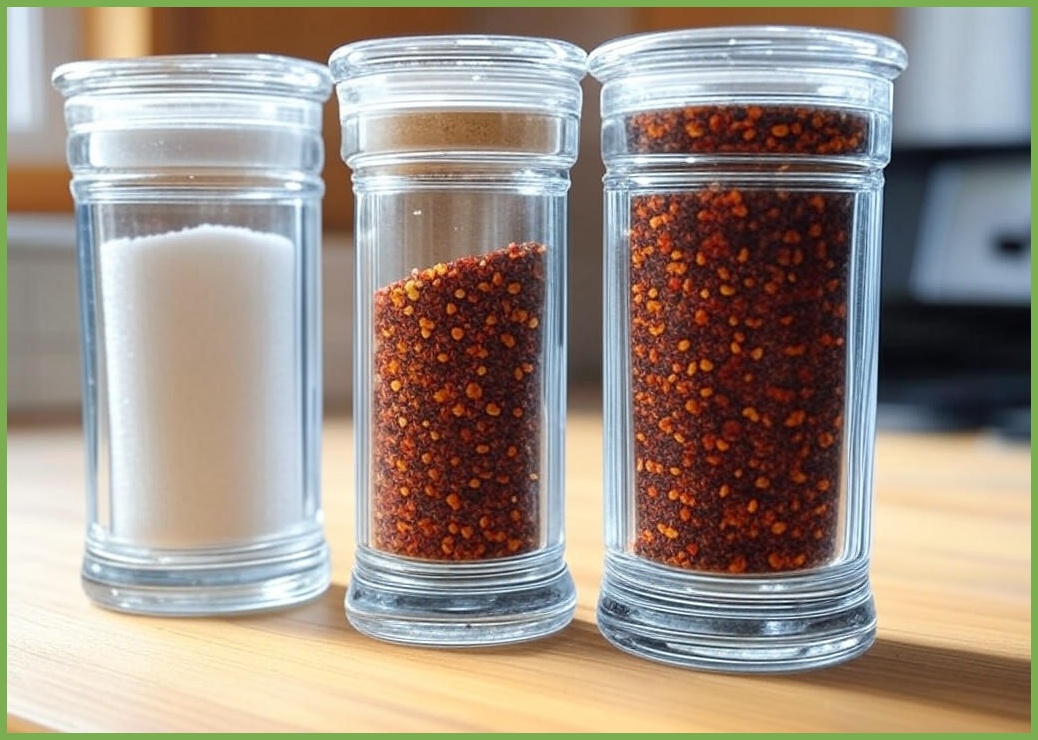 일상쏙 3구 유리 양념통 세트 밀폐 조미료통 양념병 소금통, 300ml, 3개 - 이미지 1