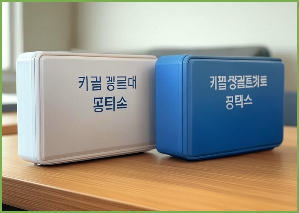 키컴 강력 밀폐 물티슈 다용도 모던 케이스, 2개, 화이트앤블루 - 이미지 1
